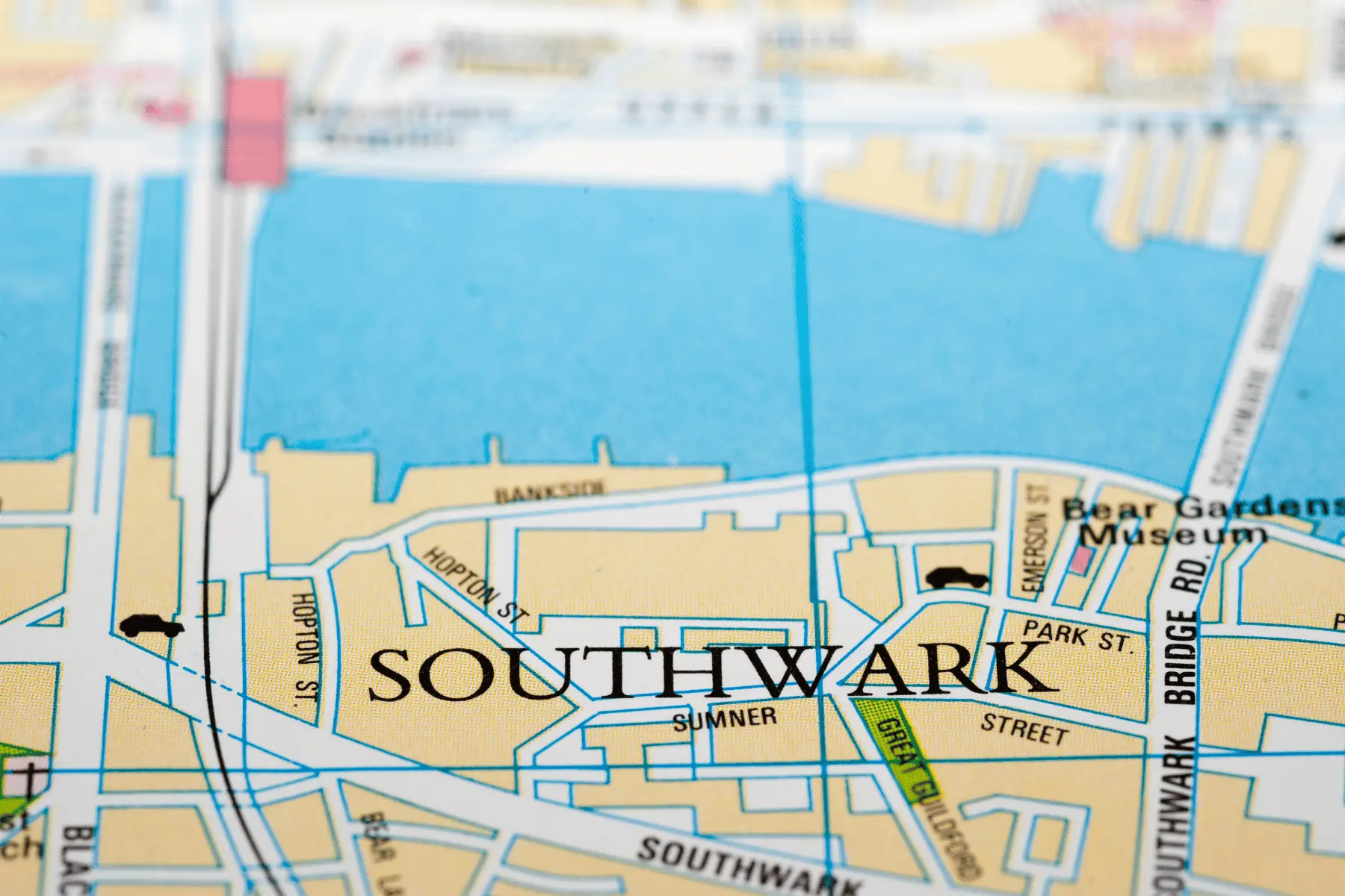 Map of The Borough Southwark in London
